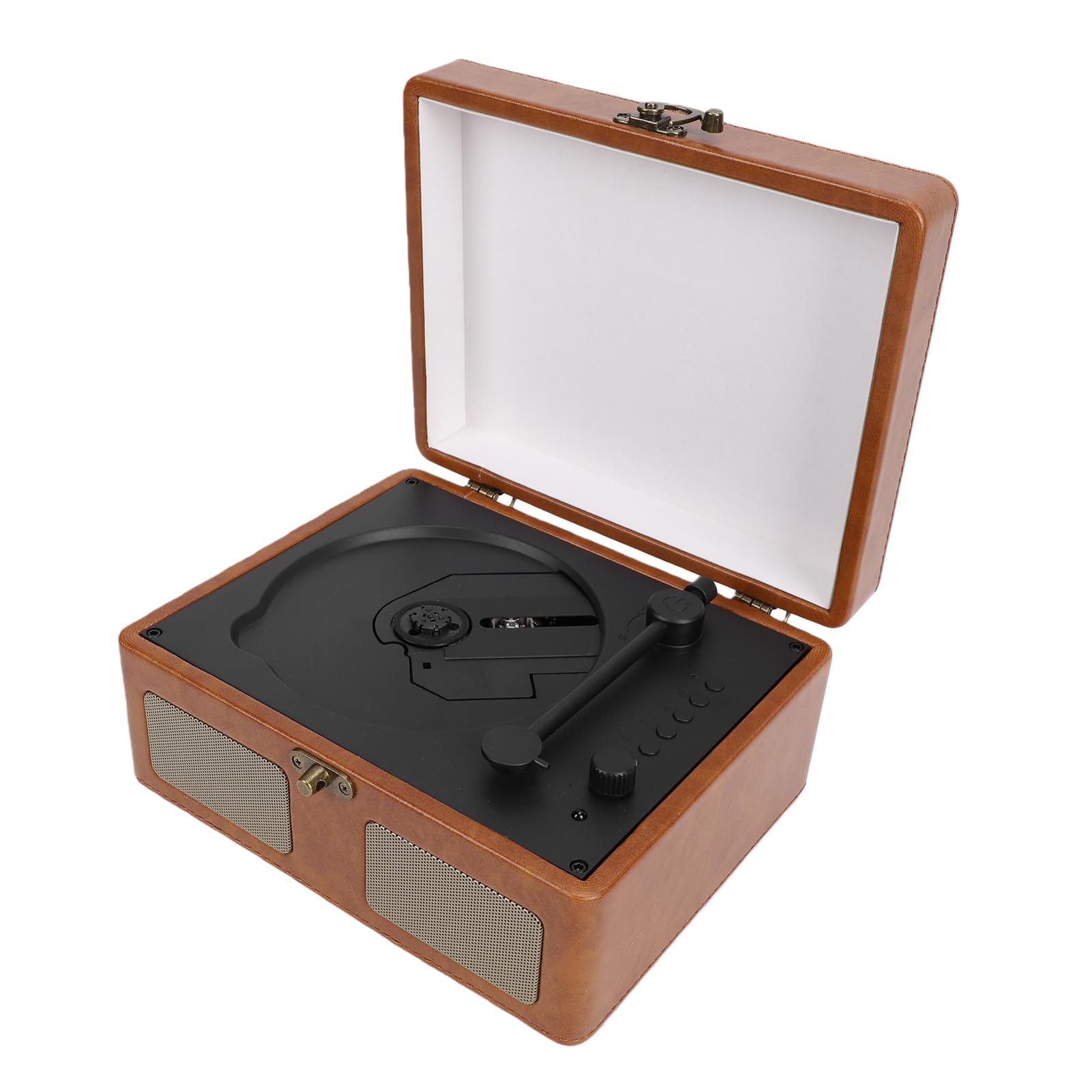 Jiawu Lettore CD Portatile retrò con Telecomando Bluetooth Design Unico per la Casa o il Viaggio Elegante Pelle PU