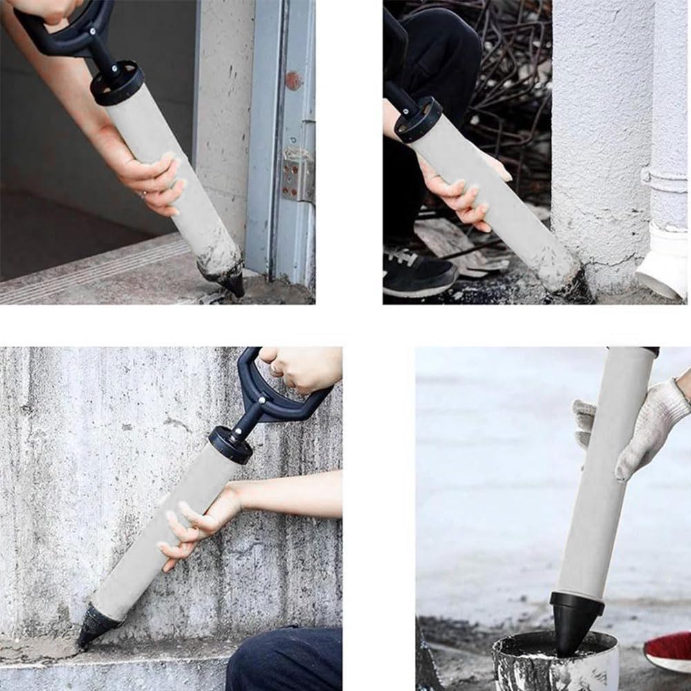 Pistola di Stuccatura in Acciaio Inox,Pompa per Malta in Acciaio Inox,Pistola per Calafataggio per Malta,Strumenti per Malta per Calafataggio,con 4 Ugelli e 3 Ugelli in Gomma Tokaneit