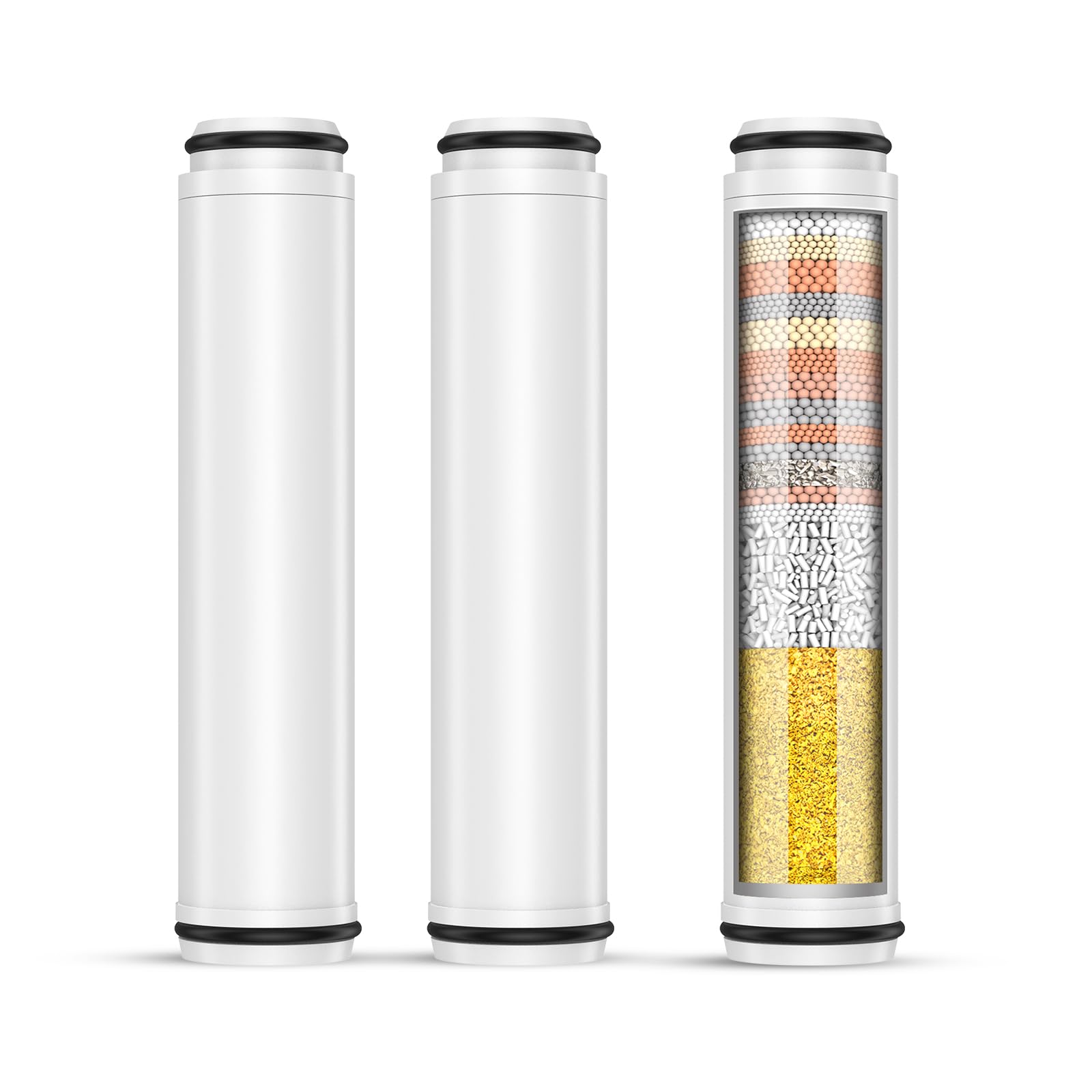 FEELSO 3 Pack 15-Stage Replacement Shower Filters for Hard Water