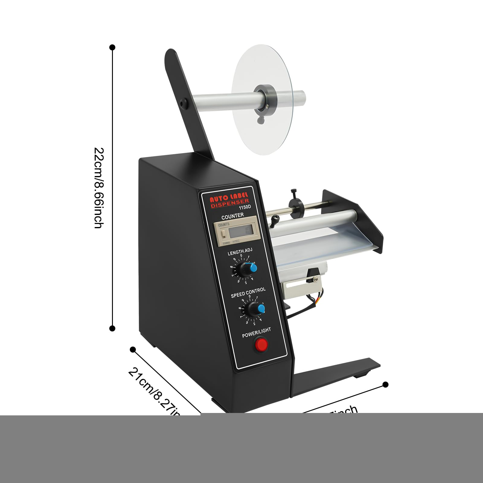 Distributore automatico di etichette, etichettatrice con display digitale, larghezza 5-140 mm, lunghezza 10-150 mm, etichettatrice regolabile per supermercato, ufficio