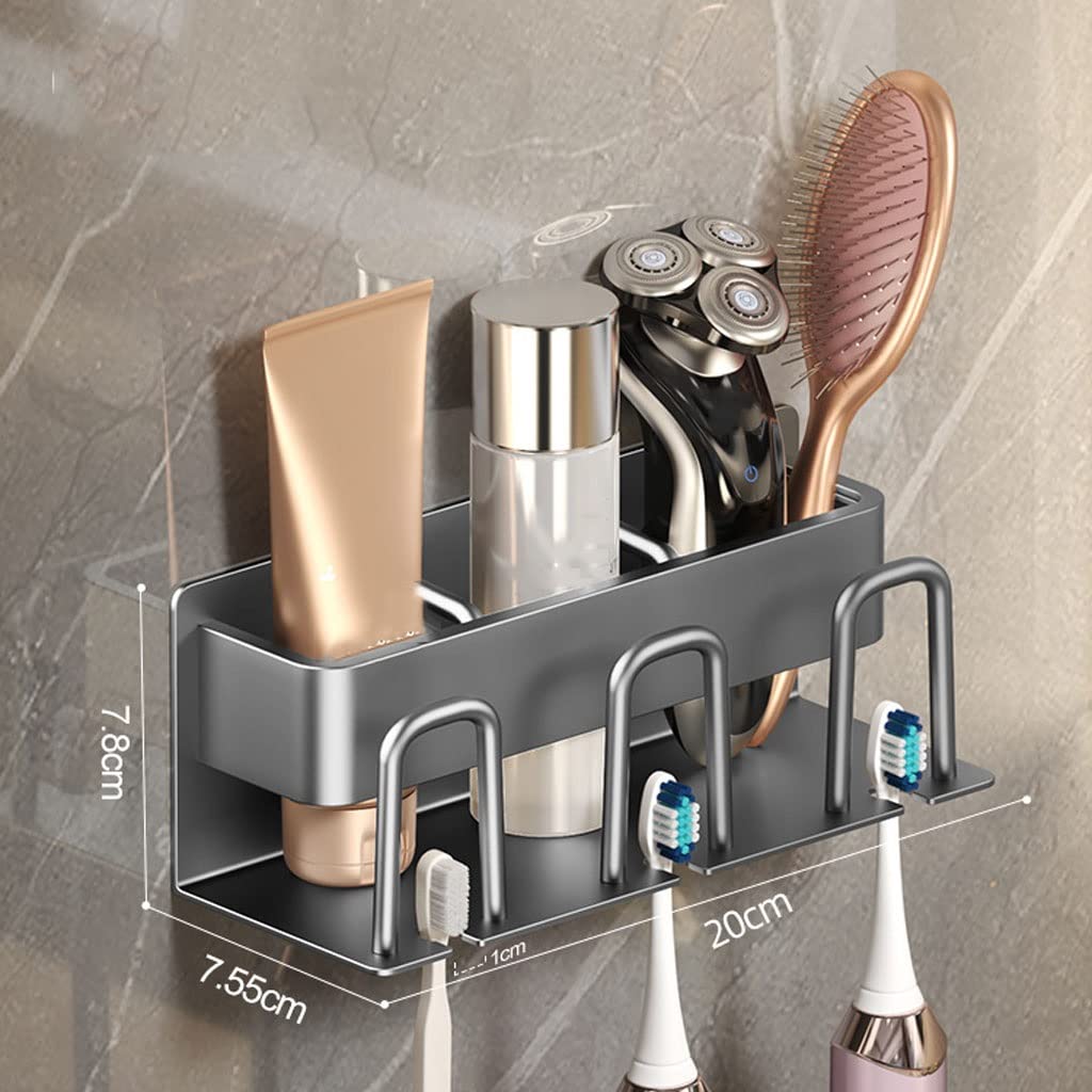Estante para Cepillos de Dientes Porta di spazzolino da Denti a Parete di Lusso Leggero Multifunzionale spazzolino da Denti spazzolino Accessori for Bagno(B)