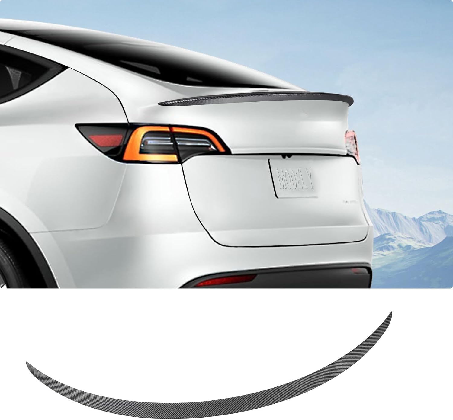 Tesla Model Y Spoiler ABS Material Rear Spoiler Wing Model Y Accessories Matte Carbon Fiber