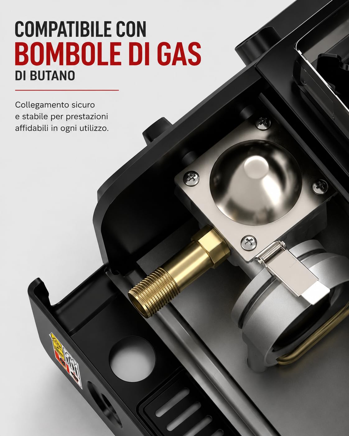 Fornello a Gas da Campeggio a Doppio attacco Cartucce di gas Butano o Bombola di gas GPL con Valigetta