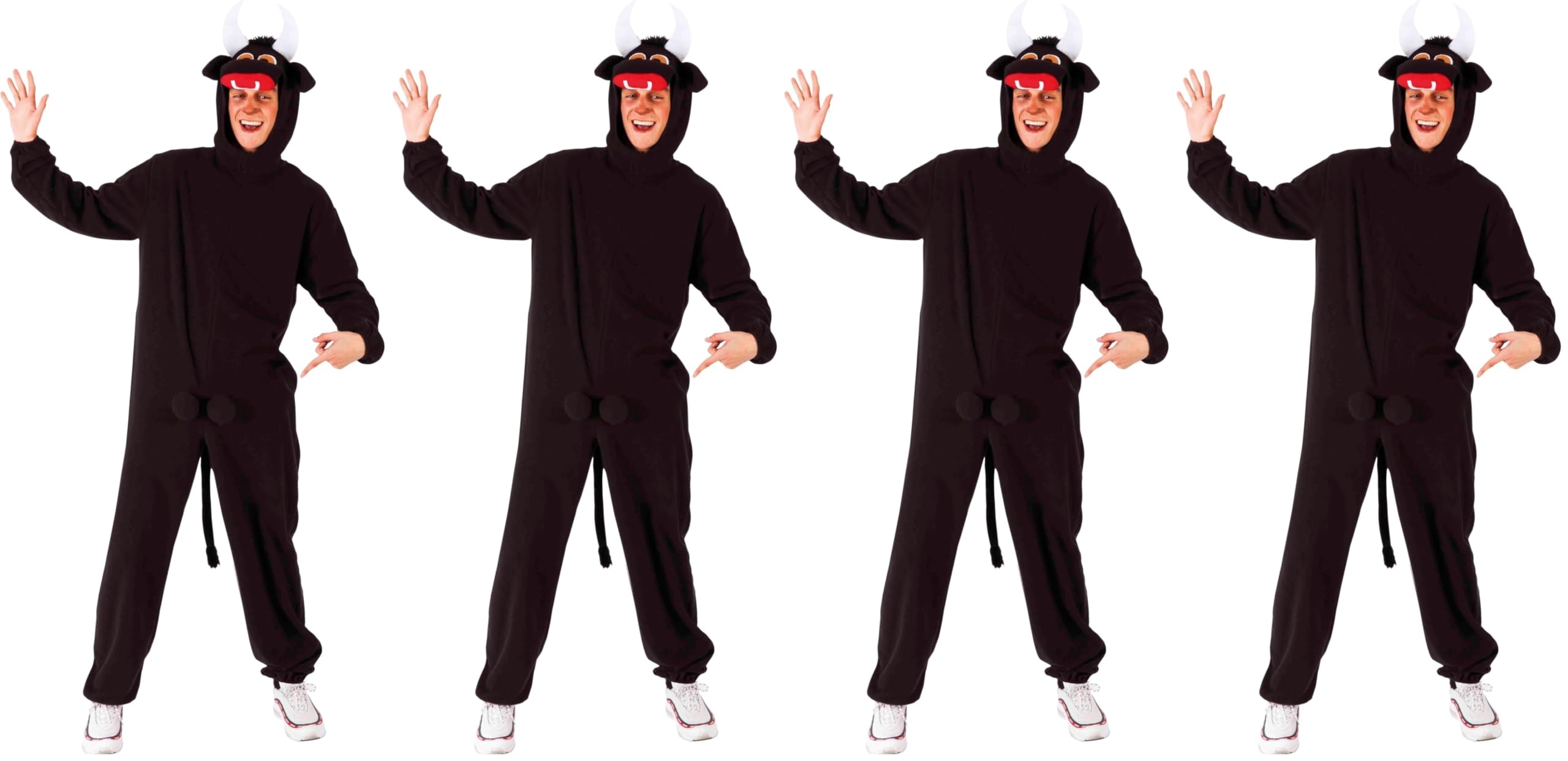 Rubies Bull Costume for Adults, Unisex One Size, Jumpsuit with Hood and Attached Tail, Original Halloween, Carnival, Parties, Hen Party, Cosplay and Birthday