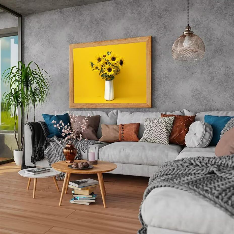 Diamond Painting Fleur Jaune 5D DIY : Sublimez votre Décoration Murale de Salon ou Chambre - 2