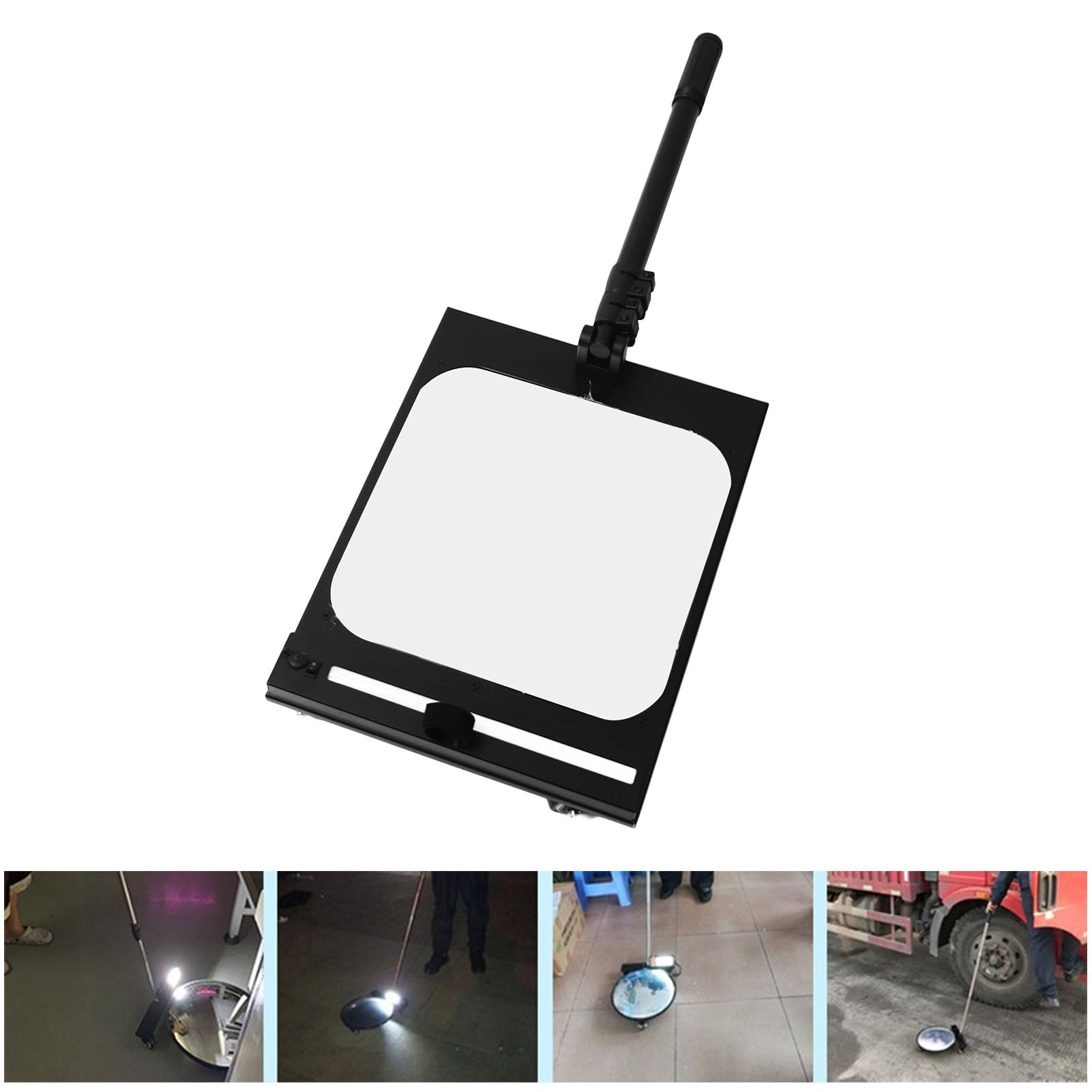 Leapiture 11.81in Telescopic Inspection Mirror 360° Rectangular Portable 1100mm Telescoping Mirror Inspection Tool for Vehicle Automotive Hotel