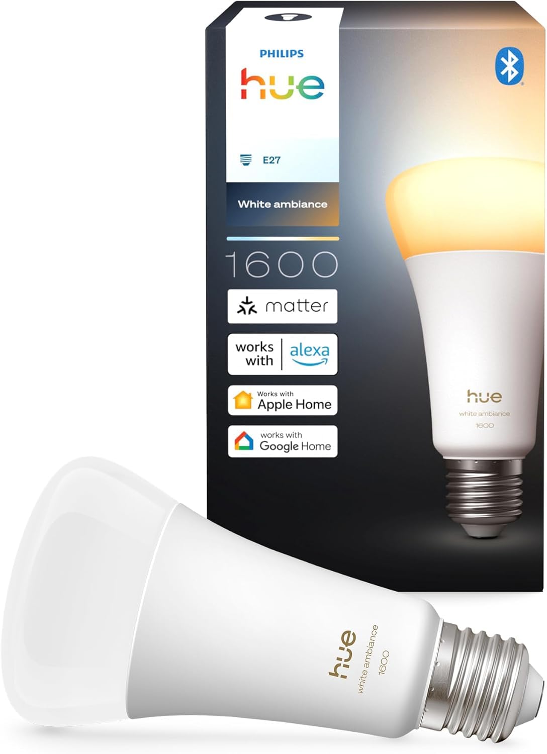 Philips Hue LED A67 (Confezione da 1), Lampadine smart con luce bianca calda E27, Luci smart da 11,8 W e 1.600 lumen, Lampadine intelligenti compatibili con Alexa, Google Assistant e Apple Home