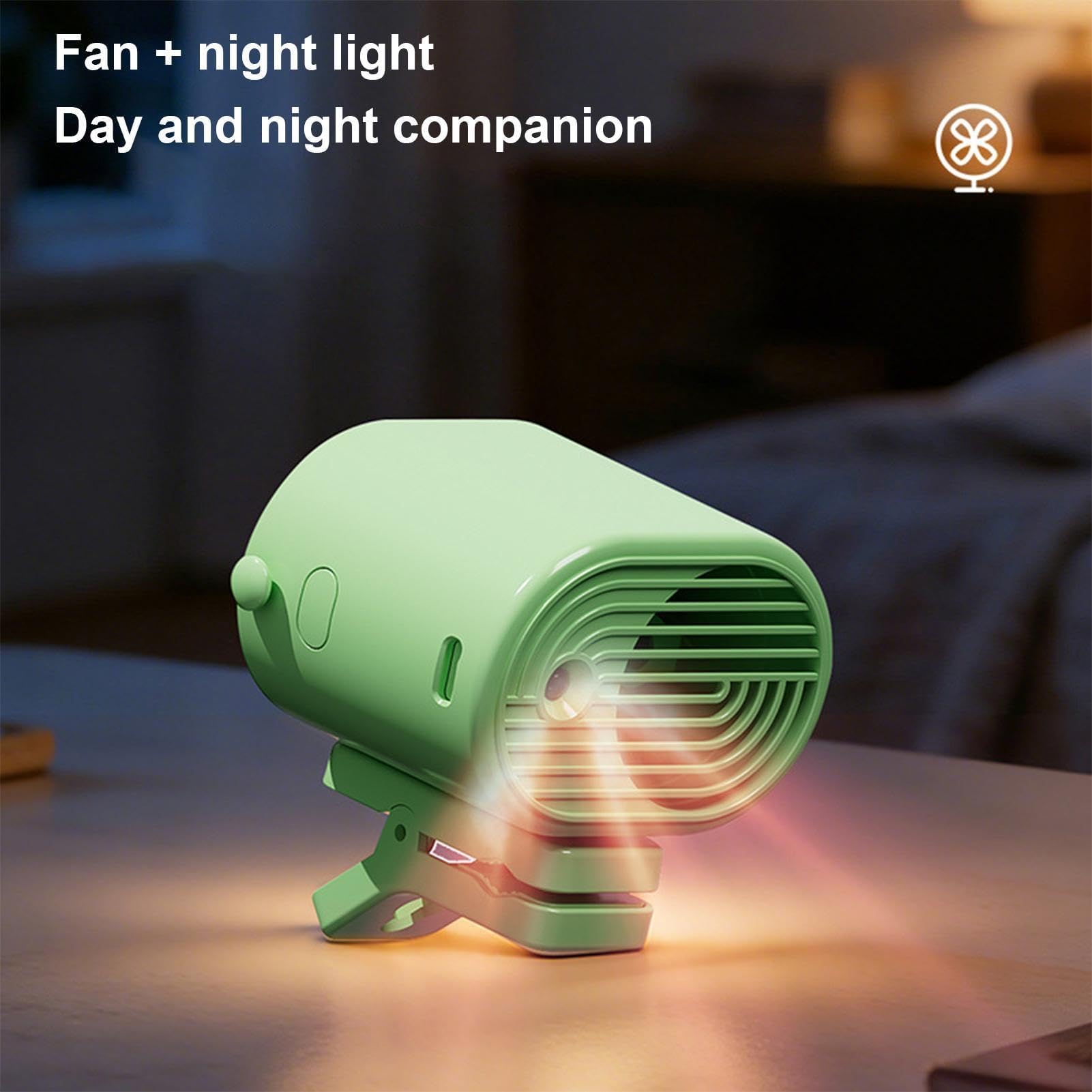 Mini ventilateur rechargeable à clip multi-vitesses avec affichage numérique - Refroidissement puissant pour chambre, bureau, camping, plage, voyage, pique-nique