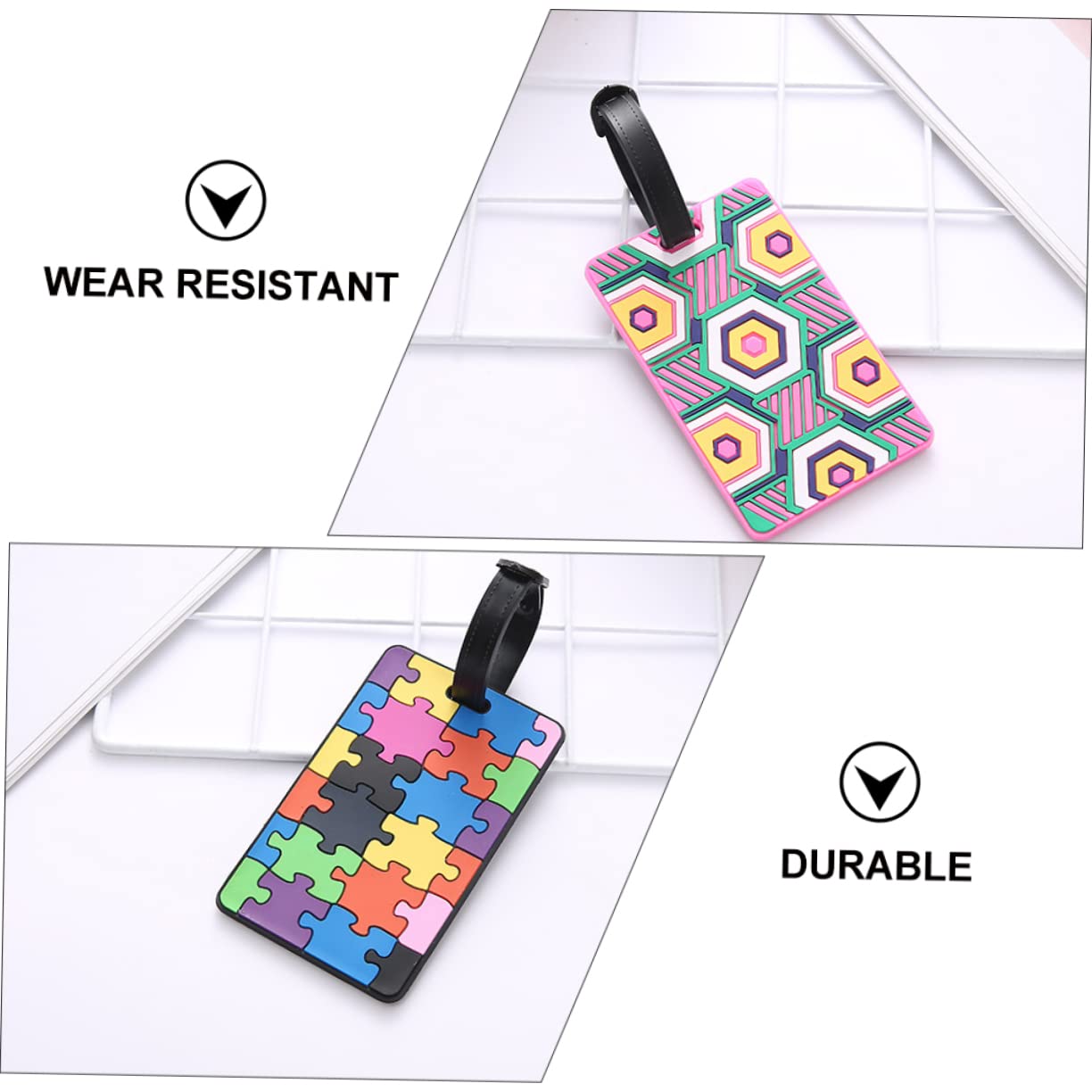 12 Pezzi Etichette per Valigie in Gomma Morbida, Luggage Tag | Briefcase e Suitcase, Airport Baggage Claim e Travel, Labeling Info Personale, Wear-resistant Stile Casuale