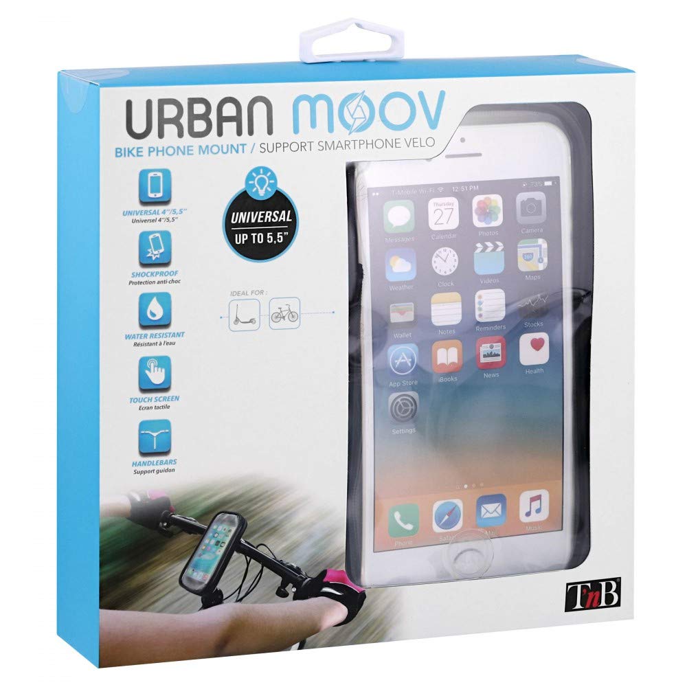 T'nB Urban MOOV-uchwyt na kierownicę do roweru i skutera wodnego dla dorosłych, czarny, standardowy