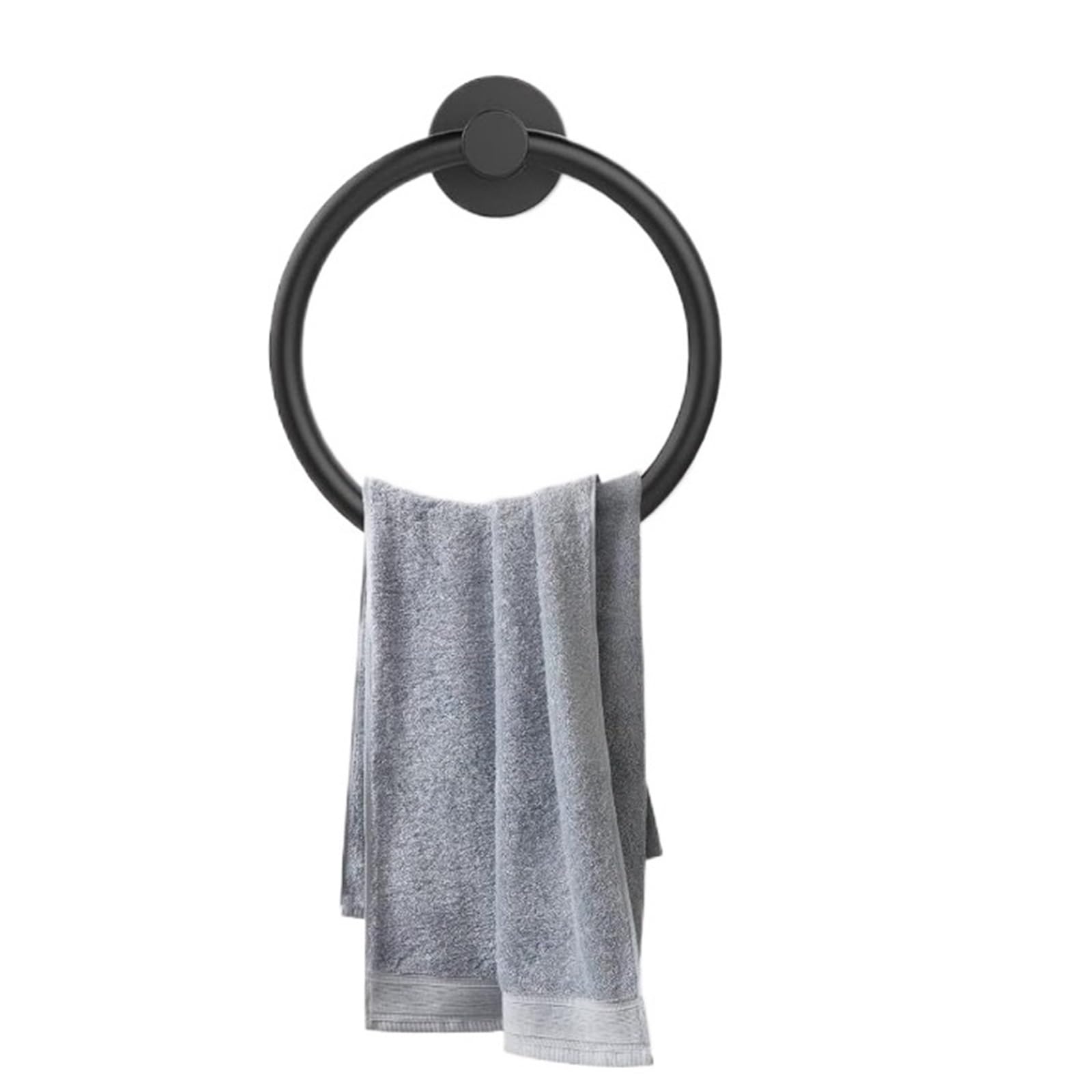 Portasciugamani ad anello da parete per bagno, 2 pezzi, nero opaco, robusto, in acciaio inox per cucina