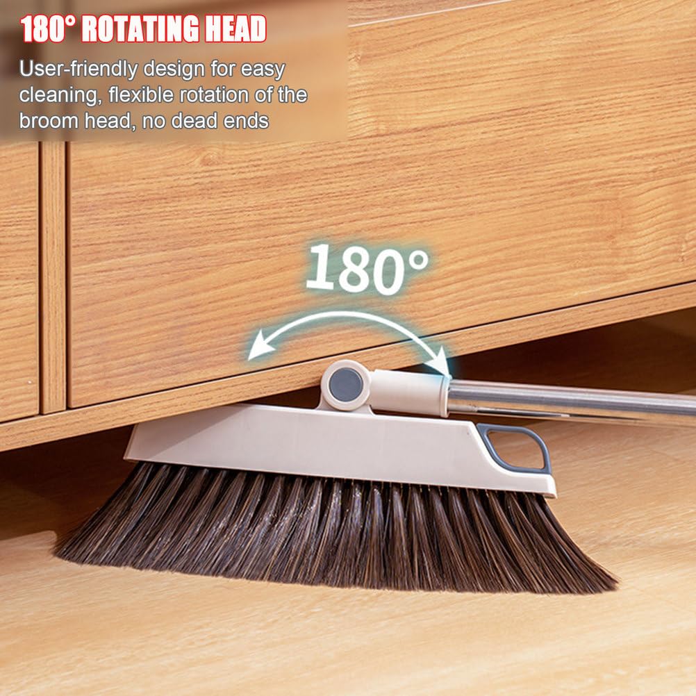 2er-Pack Besen mit Kehrschaufel, Kombi-Set, Um 180 Grad drehbarer Besen mit Kehrschaufelzähnen für Tierhaare, Store Sweep-Set für drinnen und draußen, Zuhause, Küche, Lobby, Büro