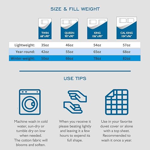 Miniatura 9 de Dafinner Edredón de plumas California King  Manta acolchada con cuadrícula geométrica media cálida relleno de edredón para todas las estaciones 104