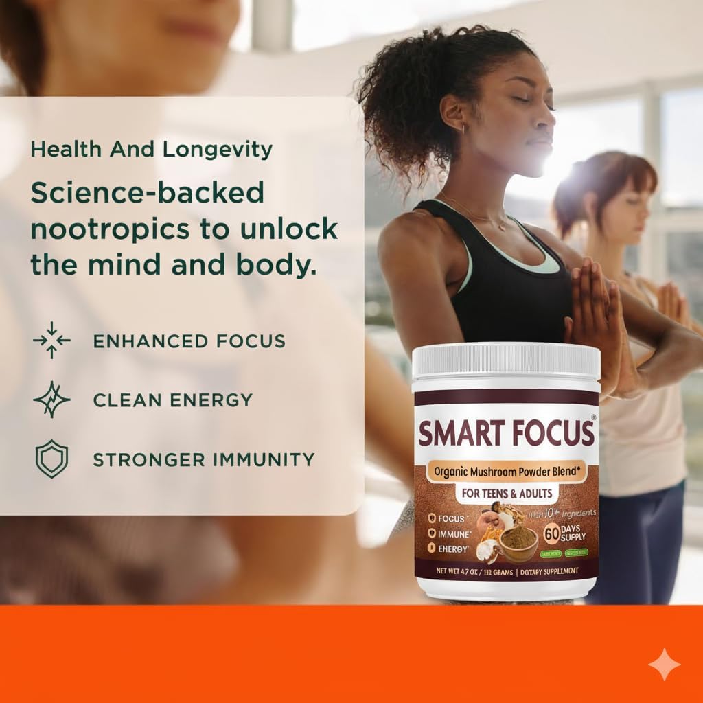 Lions Mane Powder – Lions Mane Mushroom Powder Supplement for Mental Clarity & Focus – Organic Mushroom Powder Extract – Daily Wellness Support Superfood – 60 Servings - Image 4