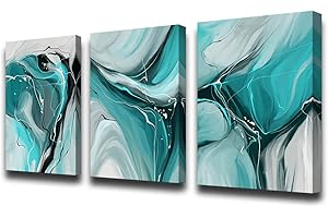Modern Teal Wall Art Canvas Set