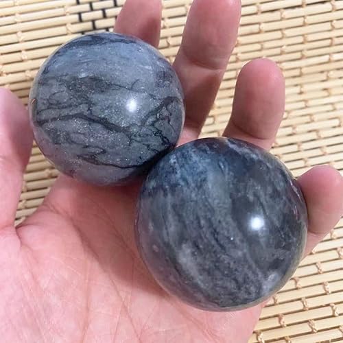 Miniatura 6 de Pelota Baoding gris oscuro, bola de masaje china para deportes de salud, utilizada para descompresión de la mano bola de ejercicio (2 pulgadas de
