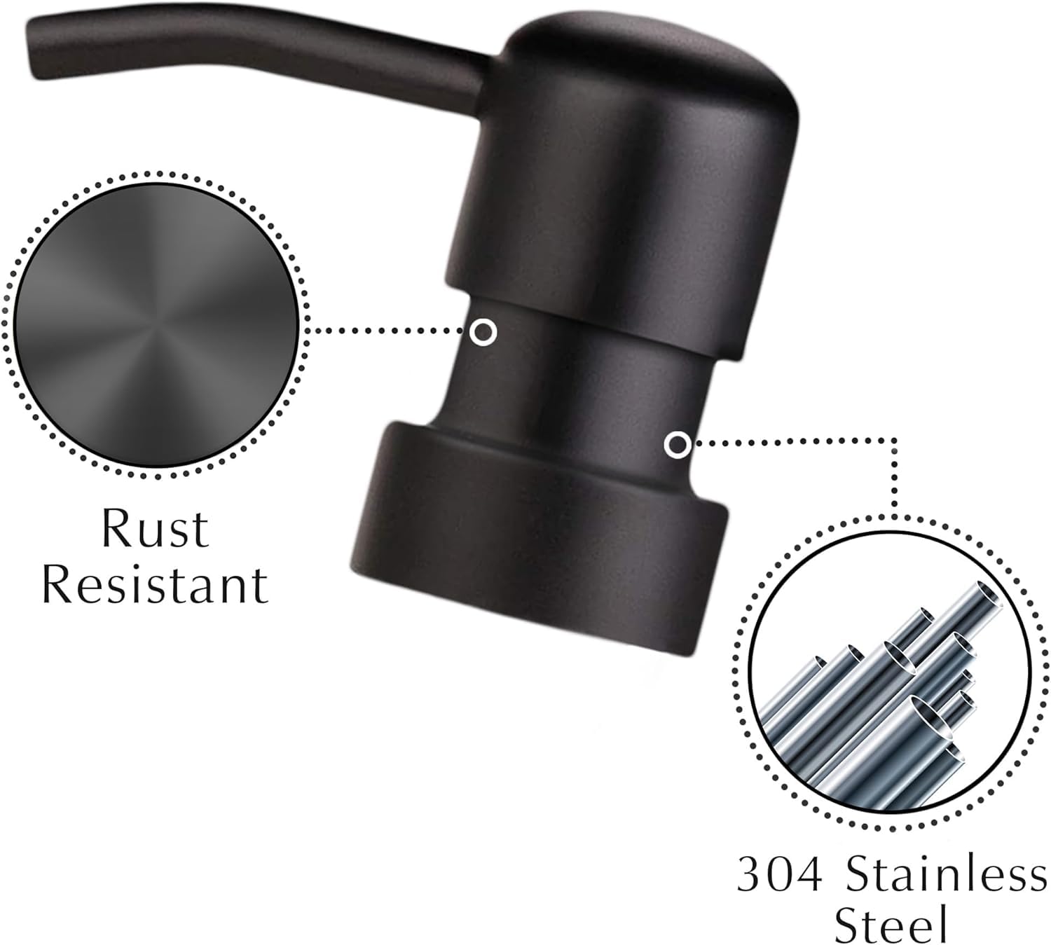 Emerson Essentials Dispenser per sapone in vetro, confezione da 2, pompe in acciaio inox antiruggine, set manuale per bagno e cucina, con barattoli di lozione ricaricabili per liquidi, 473 ml, 4