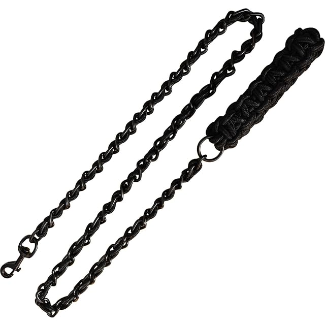 Foto 8 de 8 de Correa de perro con cadena de metal para perro, juego de collar para mascotas, resistente, antimordeduras