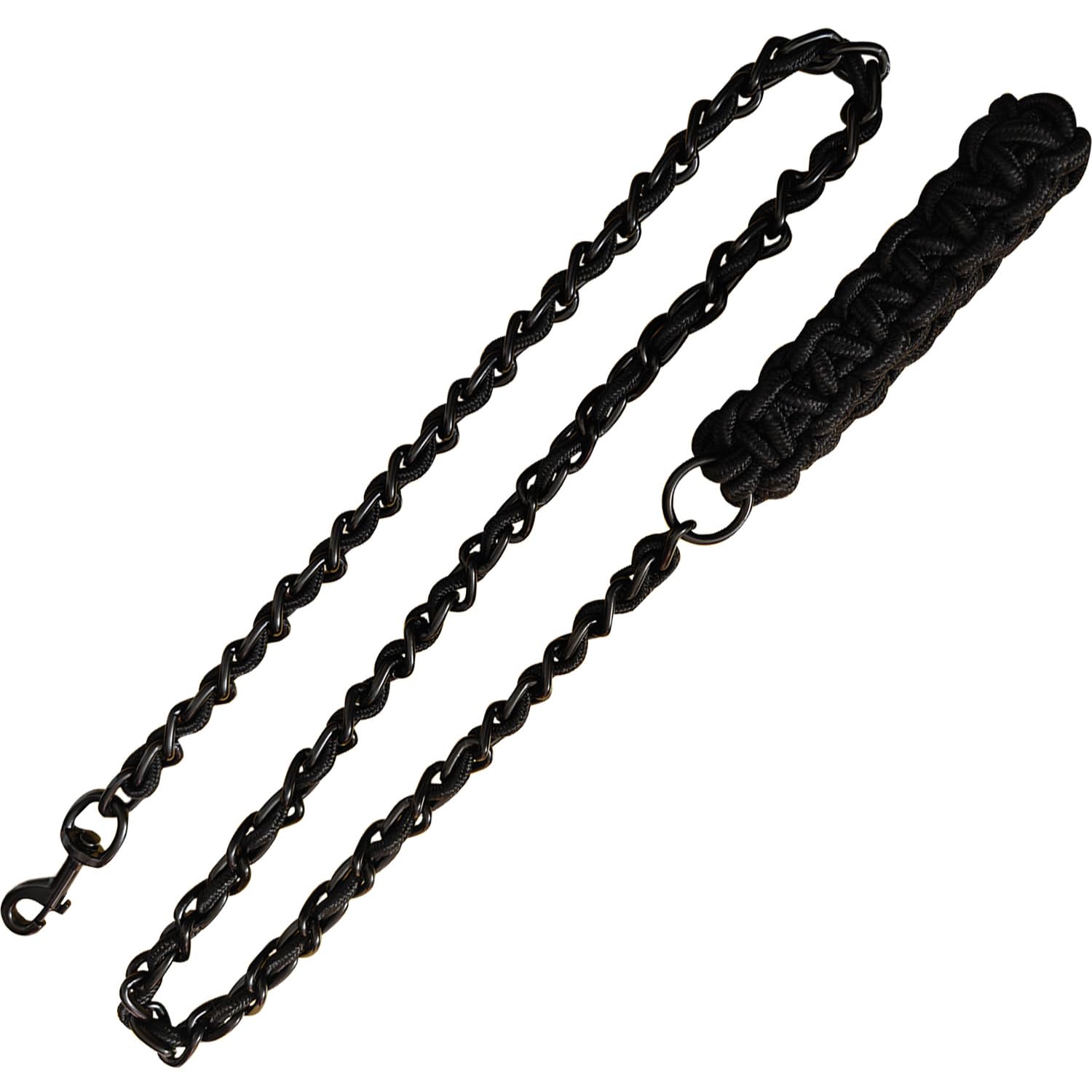 Correa de metal para perro con collar para mascotas, correas de entrenamiento para caminar, resistente y antimordeduras, gancho de cuerda para perros medianos y grandes