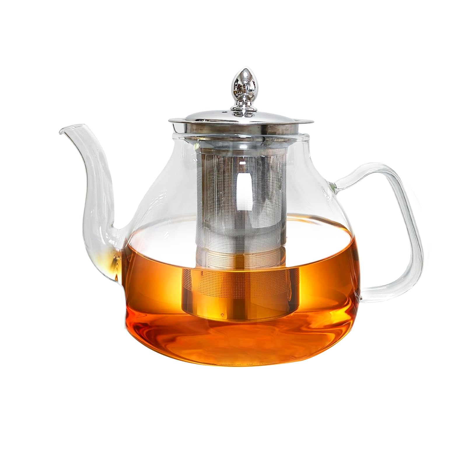 1200ml/40.5oz Glass Teapot with Infuser Heat-Resistant Borosilicate Glass Tea Pot for Loose Leaf Transparent Tea Kettle with Strainer for Tea Maker
