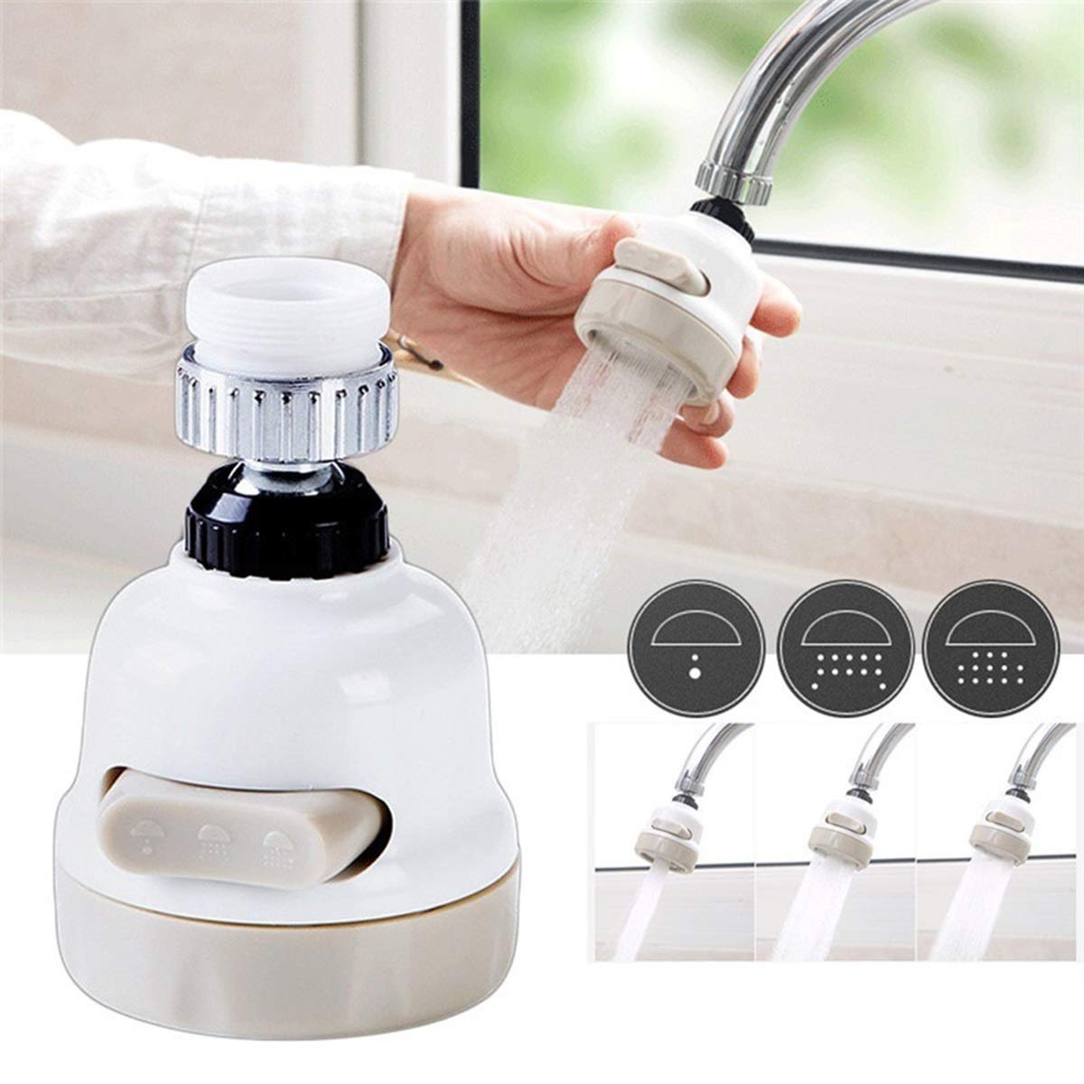 Yunhany DirectMoveable Kitchen Tap Head Universal 360 Degree Rotatable Faucet Water Saving Filter Sprayer