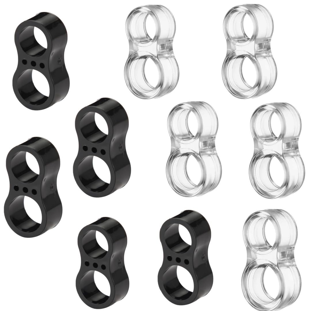 10 Pcs Door Handle Buffers,Door Handle Bumper Guards,Transparent Flexible Door Stopper Protectors to Buffer Walls and Stop Wall Damage(8-Shaped,Black & Transparent)