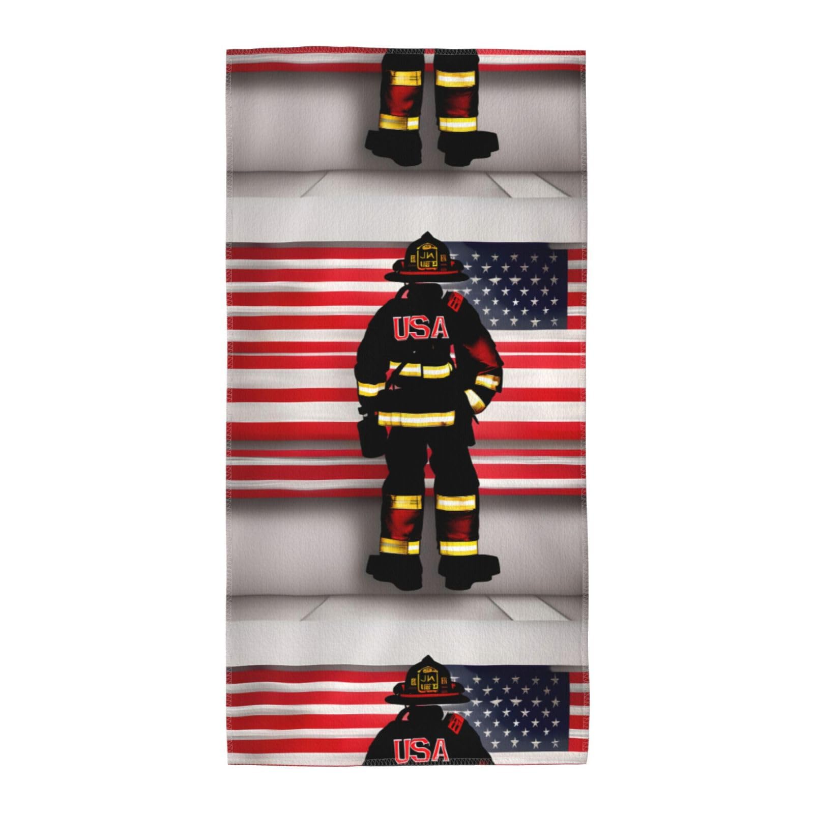 Cbaaghh Red Stripe Firefighter Usa Flag Print Towel, Towels Thick Face Towels Fast Drying Washcloth For Bath, Spa, Gym