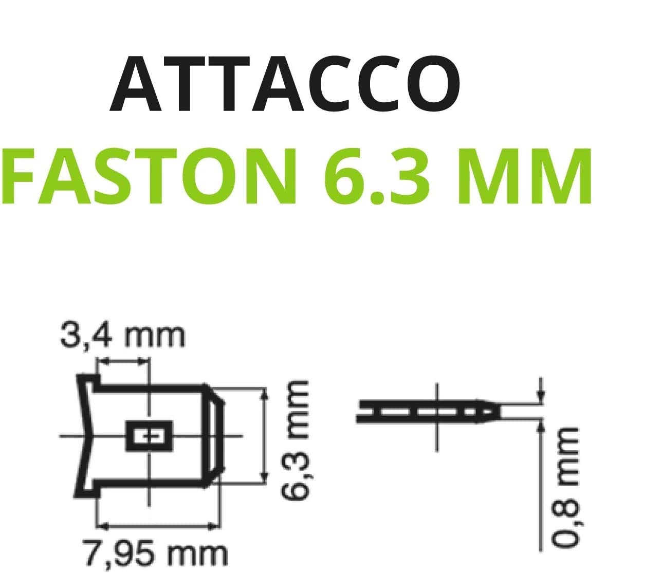 Batteria Ermetica al Piombo 7Ah 7,2 AH HR Alta RESA, per ups, Video Sorveglianza e Sistemi di Allarme. 12 V, Attacco Faston 6.3 mm, Versione HR 2,3 kg
