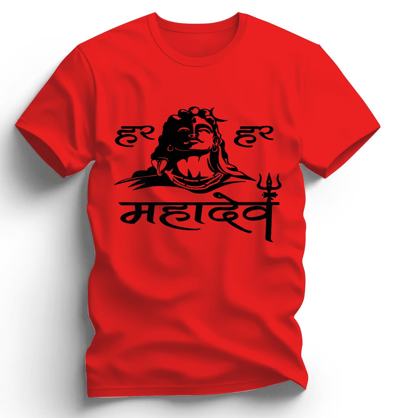 Mahadev Graphic Print Polyester T-Shirt, White, Lord Shiva Design-picture-13