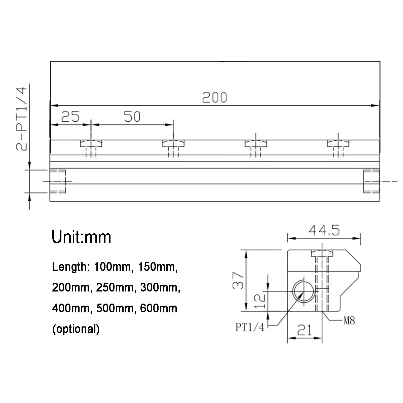 Soplador de cuchillos, hoja de aire industrial, aleación de aluminio, ultrafina, interfaz de 1/4 pulgadas para eliminación de agua y aislamiento de cortinas de viento con compresor de aire de 400 mm