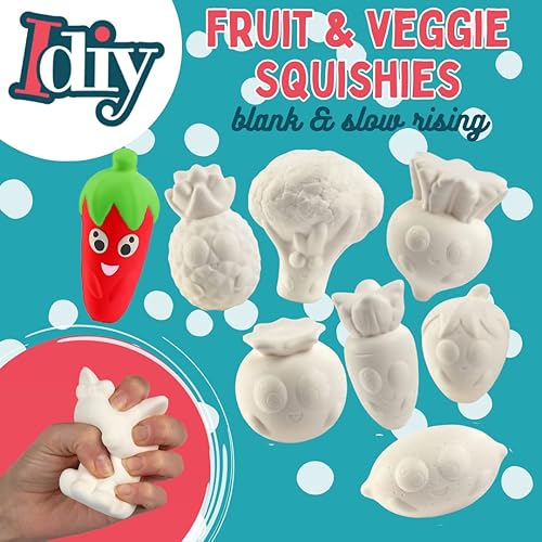 Miniatura 2 de Squishies gigantes de frutas y verduras (12 formas únicas), paquete de valor, juguetes blandos con aroma Kawaii blanco de crecimiento lento,