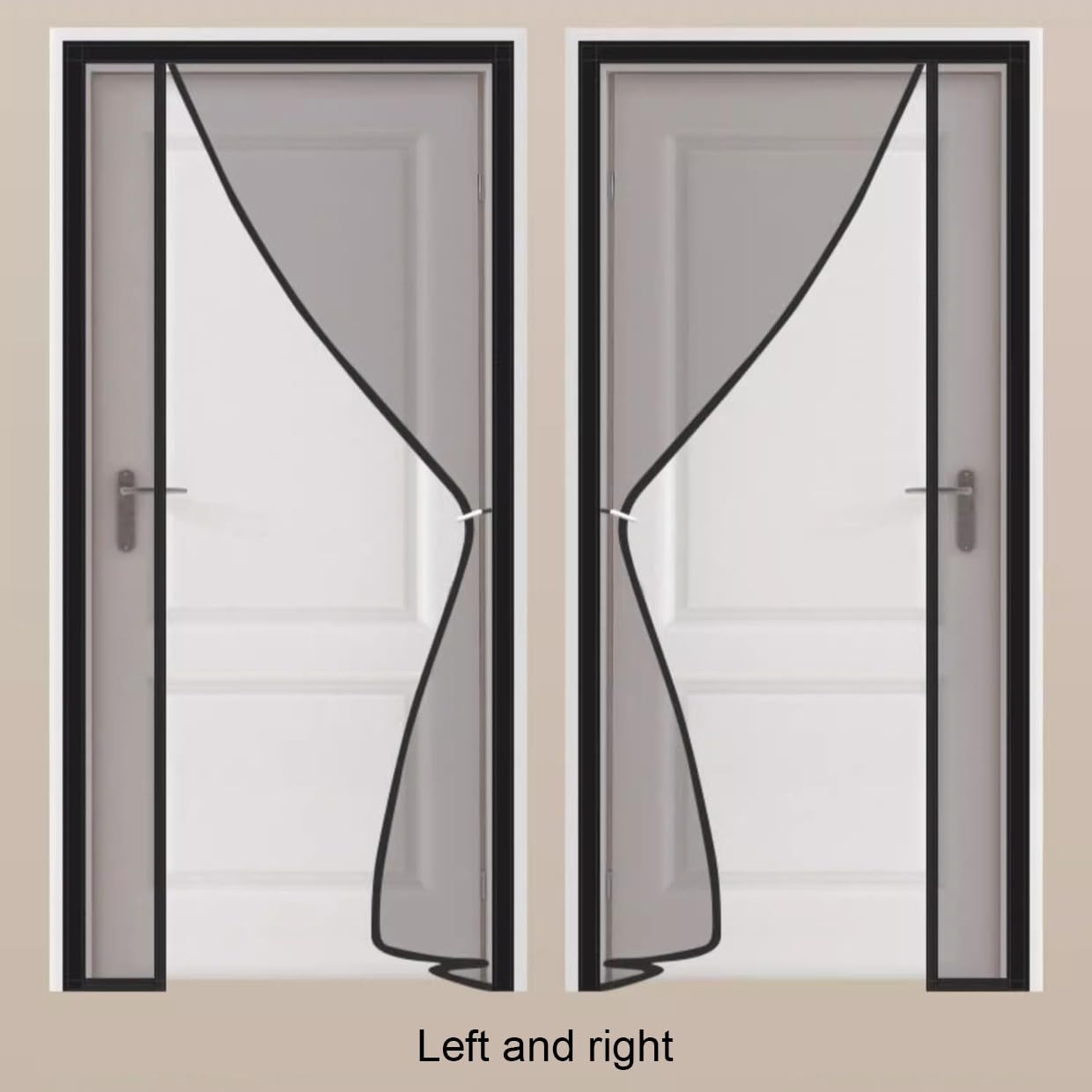 Vllcsla Magnetic Fly Screen Door 80x200 cm/ 90x200cm, Anti Mosquito Fiberglass Fly Screens Doors, Powerful Magnets - Image 3