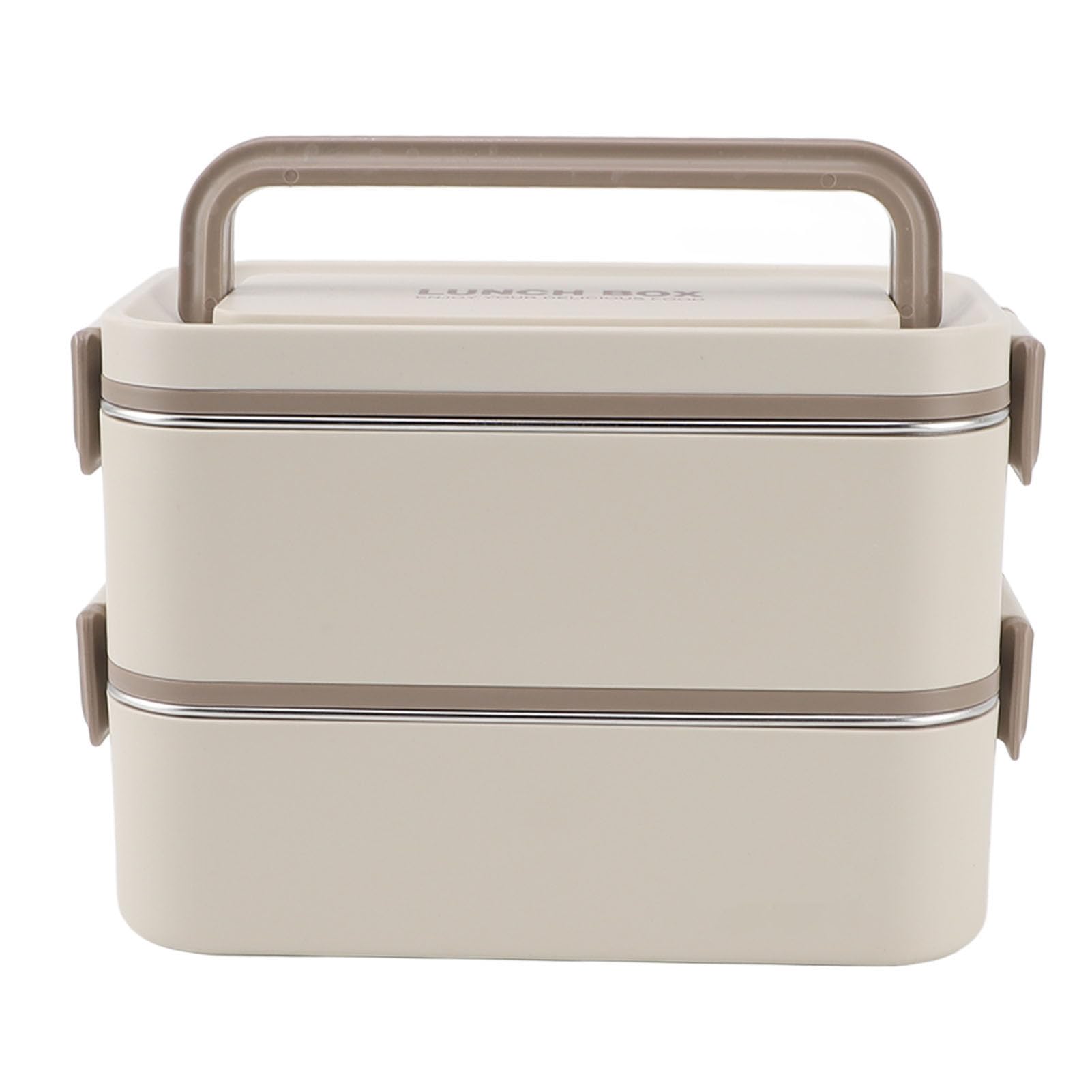 Boîte à en Acier Inoxydable, Récipient Alimentaire Portable étanche, Double Couche pour les Conteneurs à Déjeuner Isolés à L'école (Abricot clair)