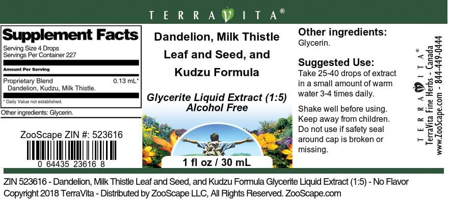 Miniatura 4 de TerraVita Extracto líquido de glicerita de soporte hepático (15), sin sabor (1 oz, ZIN 523616) - Paquete de 2