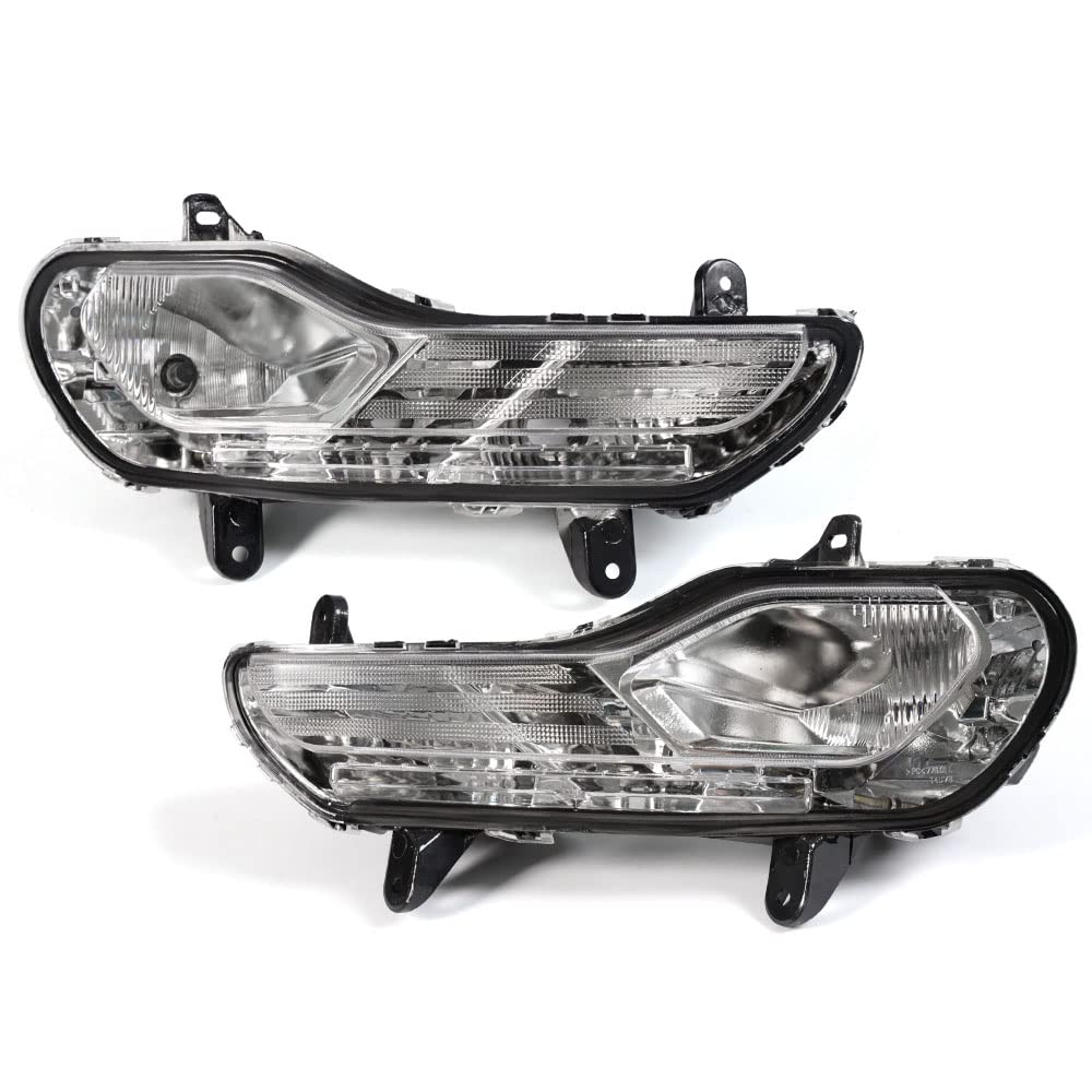 G-PLUS Front Bumper Fog Lights Compatible With 2013-2016 Ford Escape Kuga Driving Fog Lamps Driver & Passenger Pair Black Housing Clear Lens