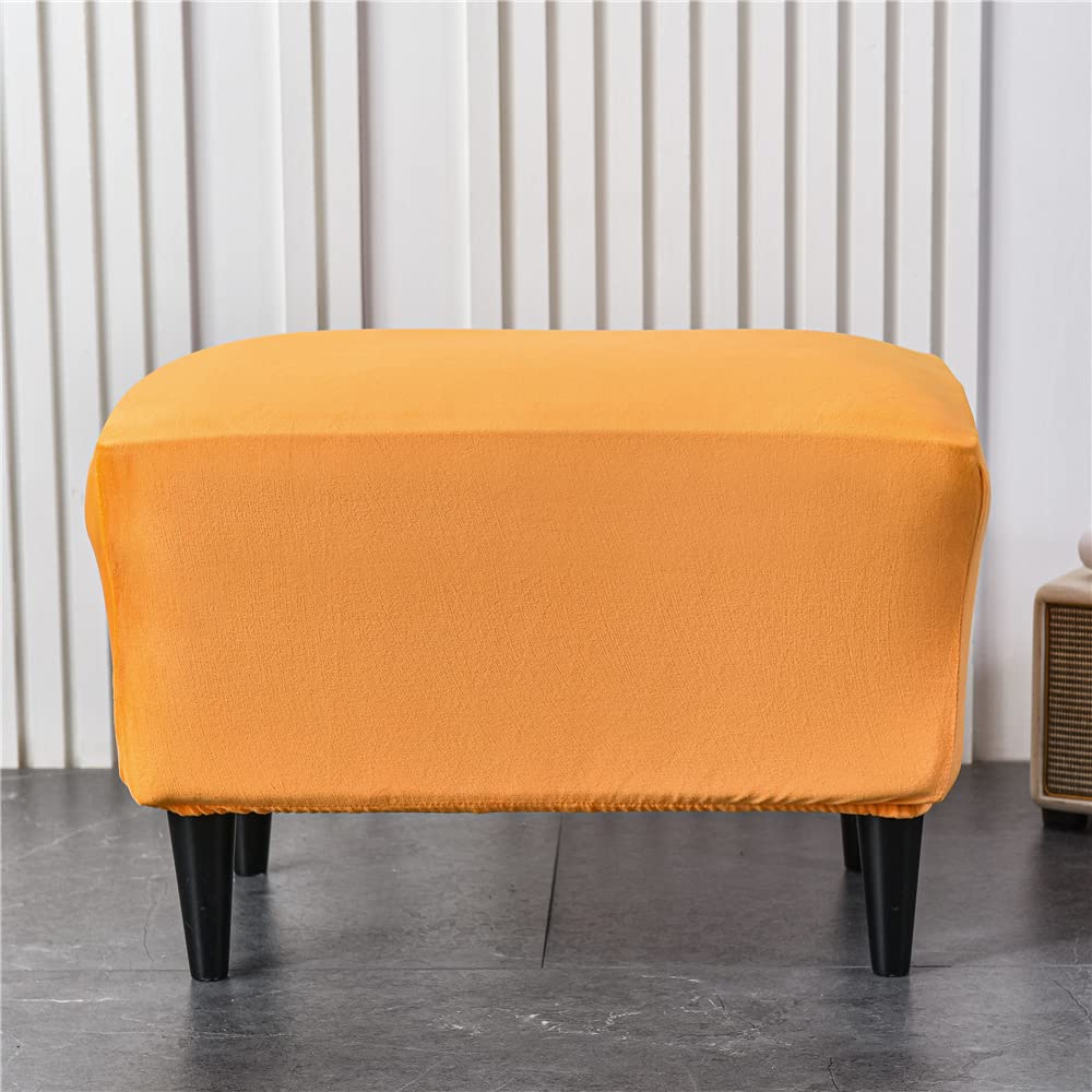 Highdi Copri Pouf Rettangolare Elasticizzato Velluto, Spandex Copertura Dell'Ottomano Moderna Copri Poggiapiedi Poltrona Per Soggiorno, Morbido