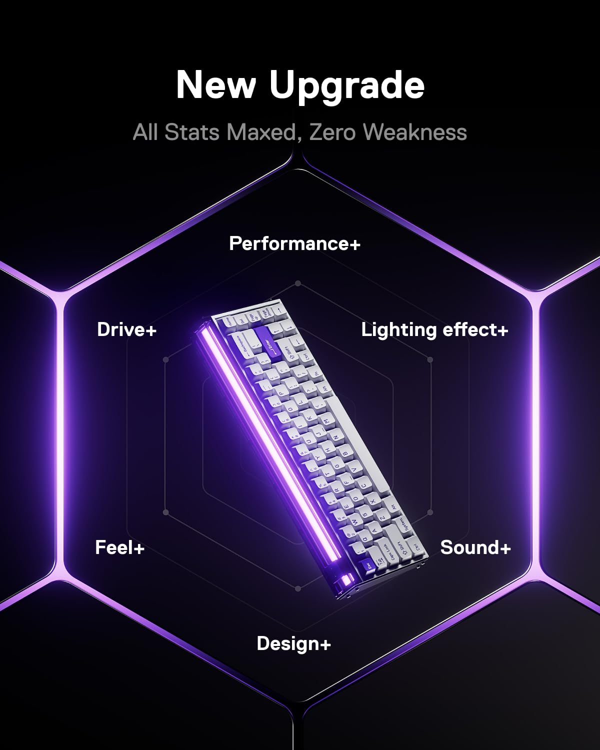 MelGeek MADE68 Air Wired Keyboard, Hall Effect Magnetic Switch Low-Profile Gaming Keyboard, 65% Compact Rapid Trigger, Hot-Swappable, RGB Snap Tap & Adjustable Actuation, Online HIVE Custom (różowa)