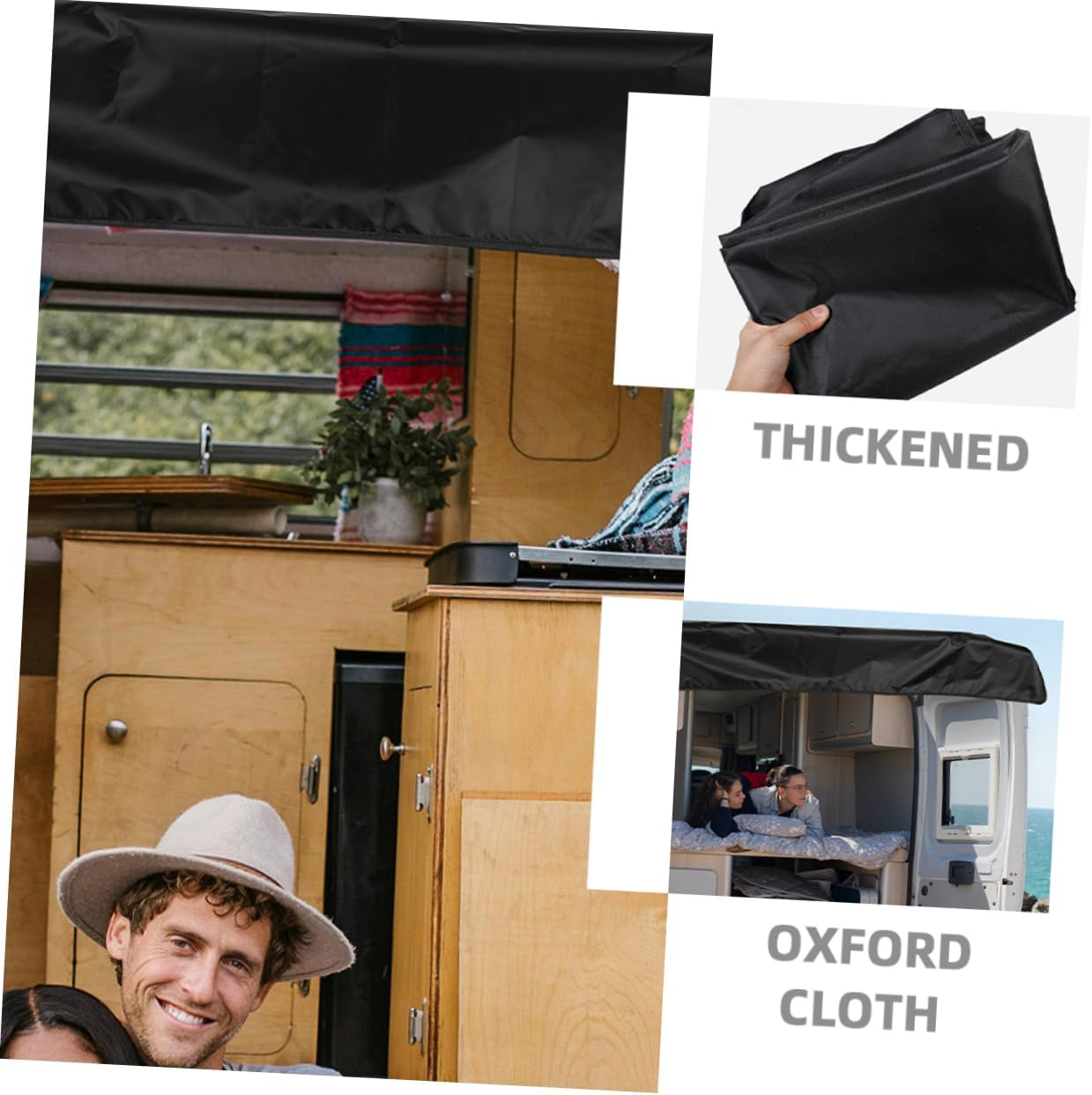 Generic Rv Sunshade for Small Campers Oxford Cloth Cover for Rear Trunk Protection UV Shielding Rain Cover for Travel Trailers Outdoor Activities