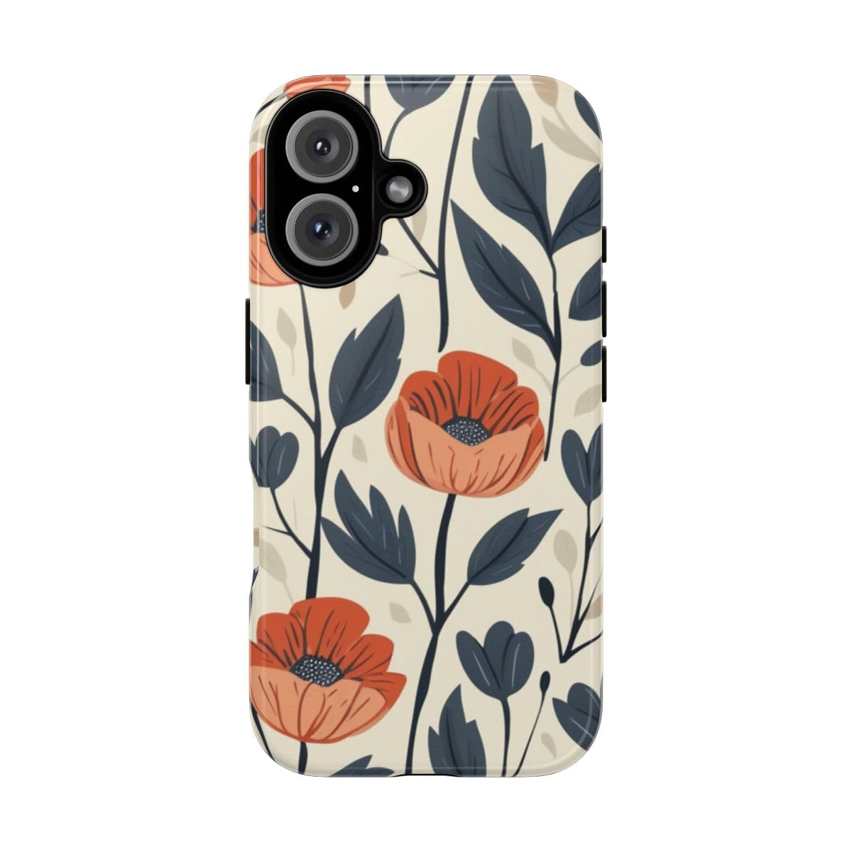 Coque iPhone 16 motif floral brillant rigide antichoc amovible