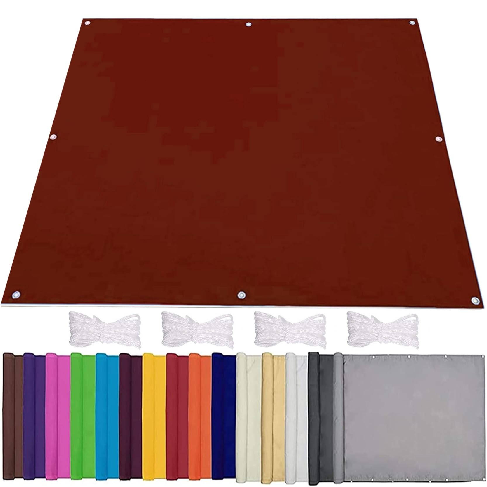 GLDYTVF Waterproof Shade Cover 1.7 x 3.6m Rust Red Rectangle Awning for Patios and Backyards Anti UV Windproof with Mounting Kit