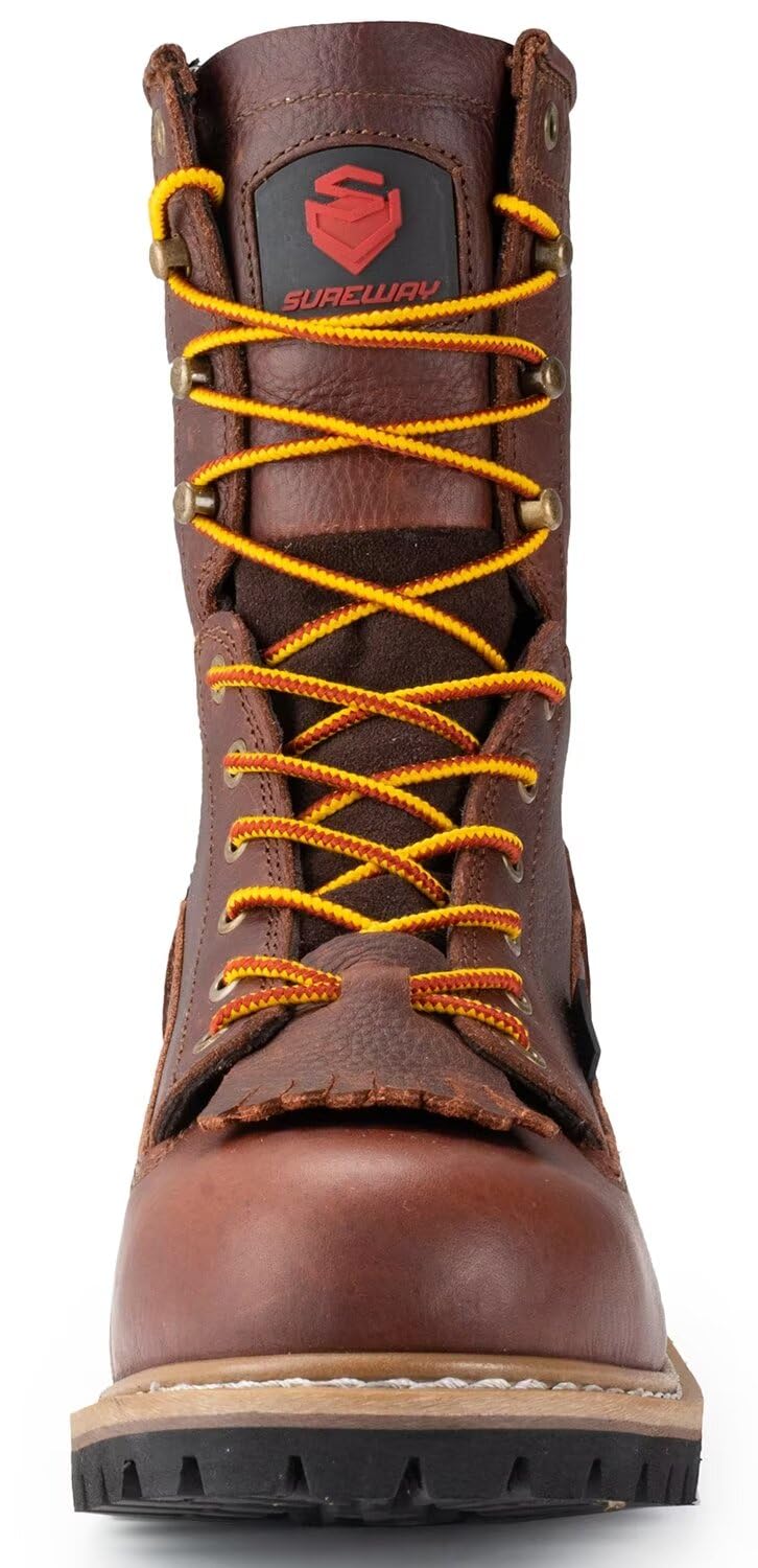 SUREWAY Logger Work Boots,YW1020S DK BN-12