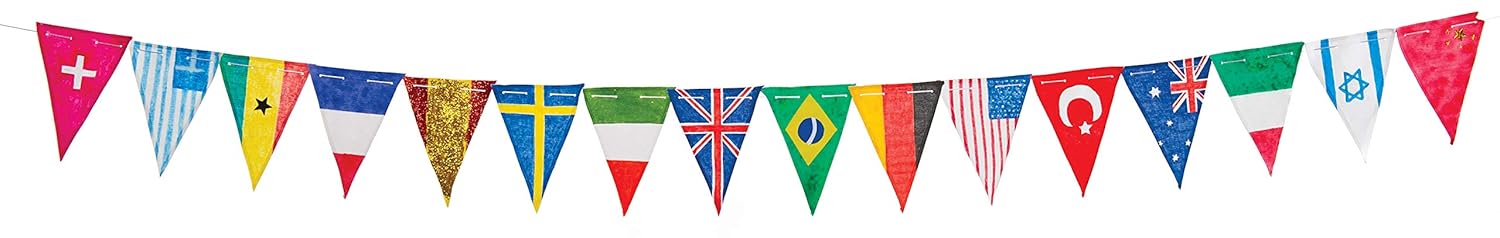 Up To 60% OFF Baker Ross EV858 Design Your Own Fabric Bunting - Pack of 15, for Kids to Paint, Personalise, Decorate and Display for Arts and Crafts Activities