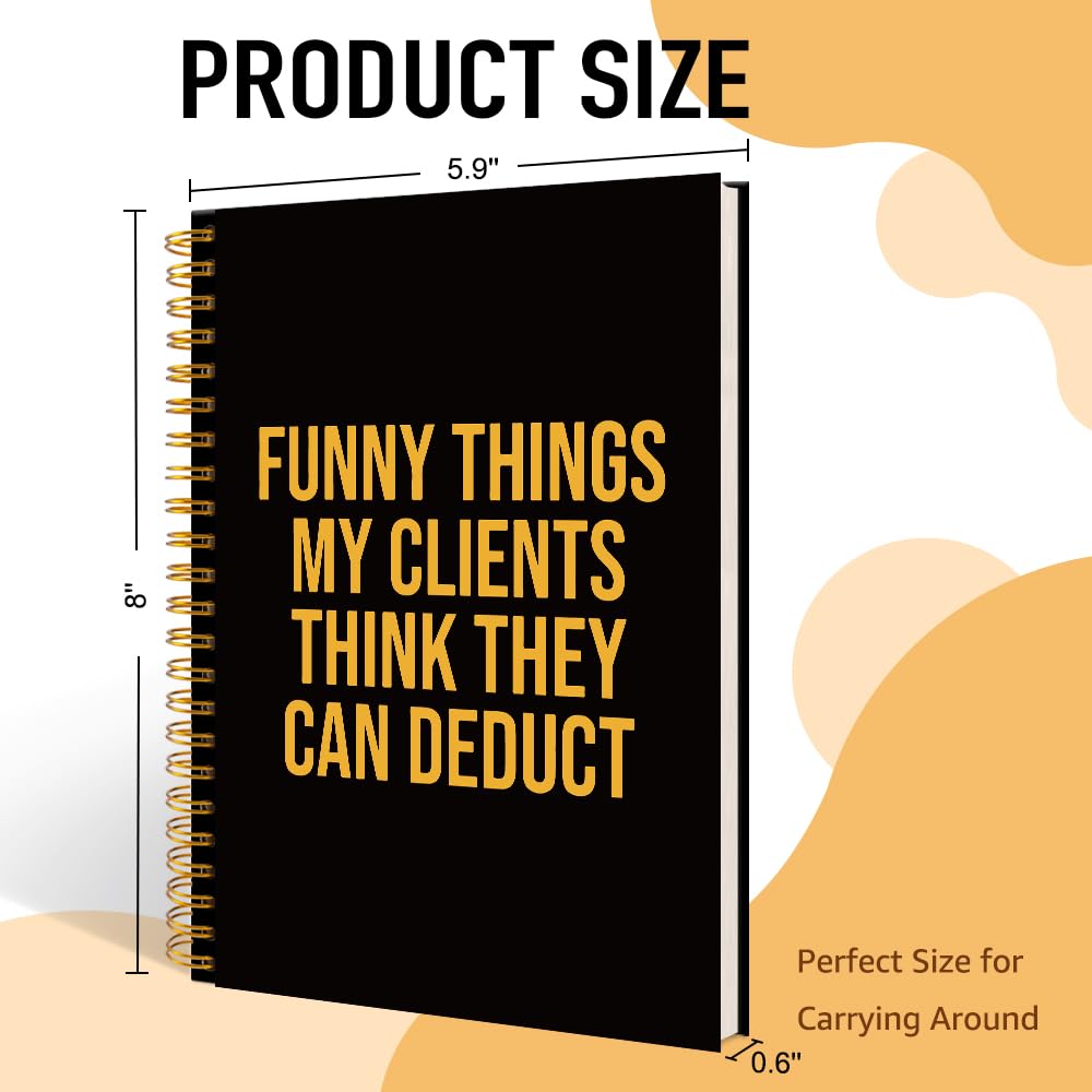 Funny Things My Clients Think They Can Deduct Black Golden Spiral Notebook, Humor Tax Professional Gifts for CPA Tax Preparer Bookkeeper, Diario d'ufficio per il team fiscale del contabile
