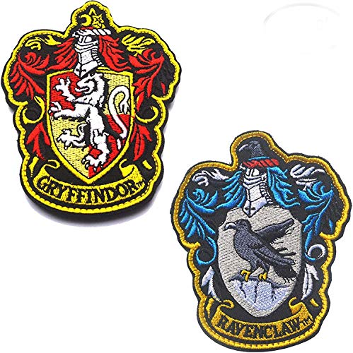 Harry Potter House of Ravenclaw and Gryffindor Hogwarts, escudo a todo color, cierre de gancho y bucle, emblema bordado, juego de parches Cover