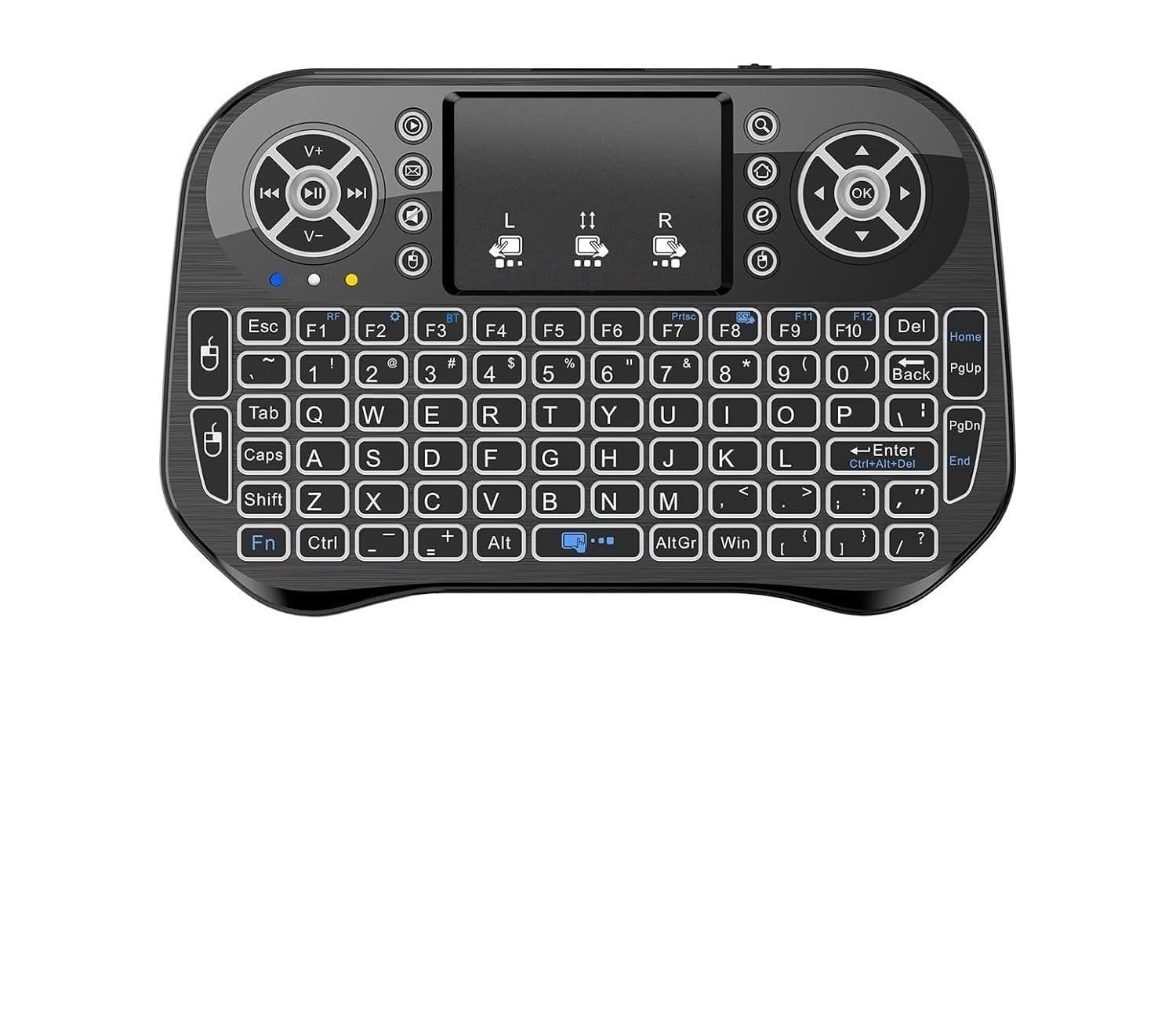 FORIDA 2.4GHz + Bluetooth Air Mouse Wireless Keyboard with Touchpad, Backlit Mini QWERTY Remote, Dual Mode USB Receiver for Android TV Box, Smart TV, PC, Laptop, Projector, HTPC-image-12