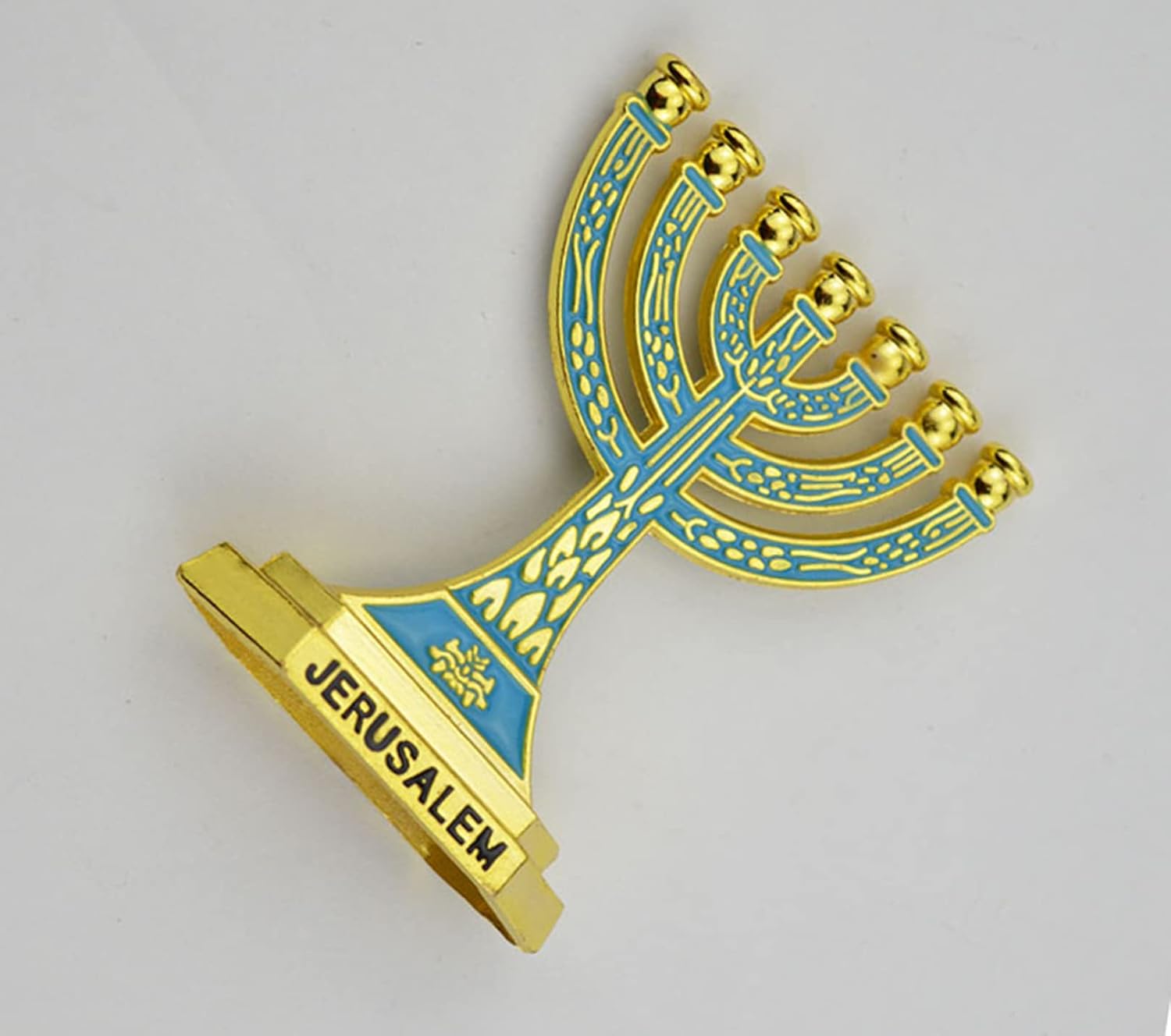 Judaica 7 Branch Israel Menorah Decor Jewish Symbol Menorah for Car Interior Decorations Israel Menorah Tabletop Decoration (2.3 * 2 inches)