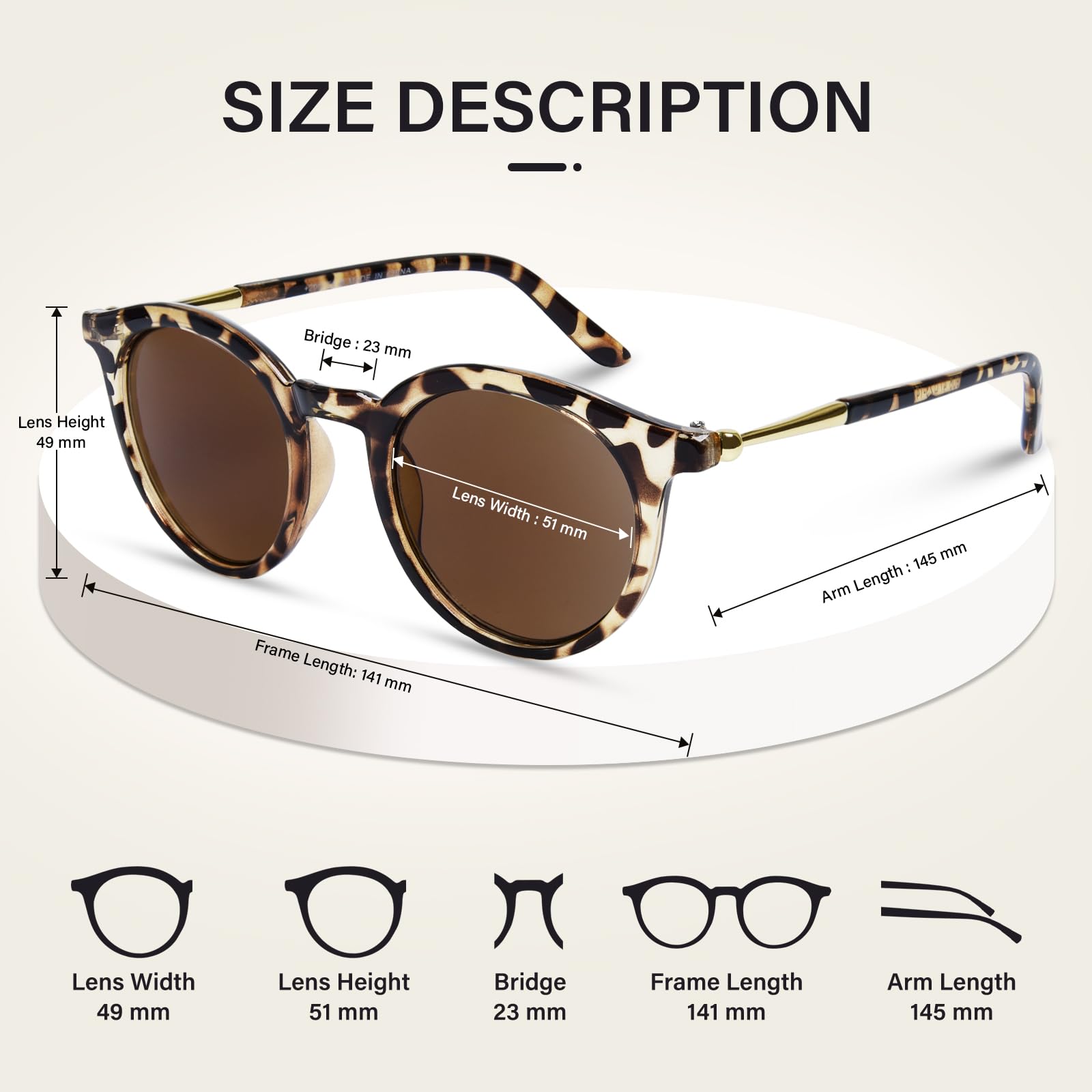 Lesebrille für Damen, klassischer runder Rahmen, volle Gläser, UV400-Schutz