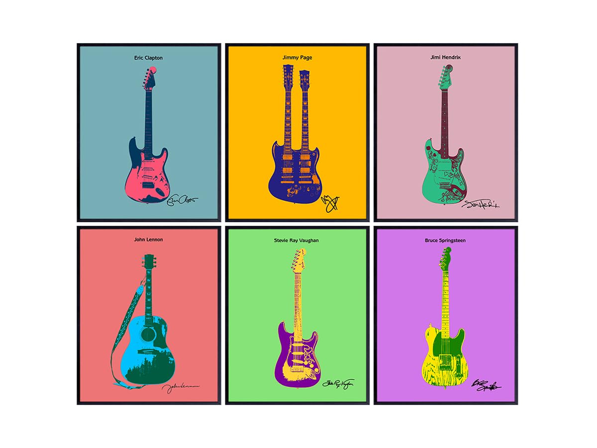 Amazon.com: Guitar Wall Decor - Jimi Hendrix, Stevie Ray Vaughan