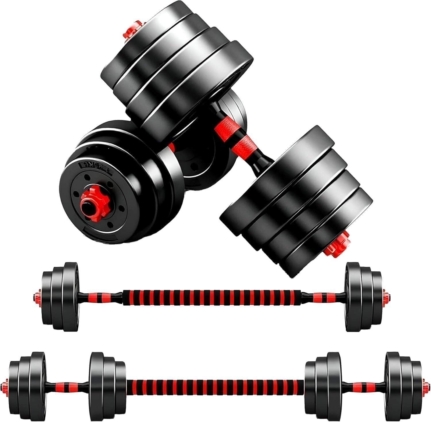 Zanbeel Dumbbells And Barbell Weight Set 10/20/30/40KG Adjustable Dumbbell set for Men/Women Hand Weights Bodybuilding Exercise Strength Training Home Gym Equipment