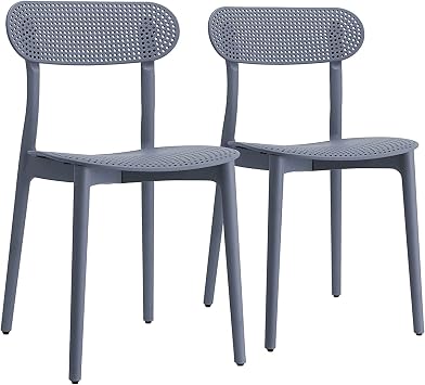 ISL Furnishings- Zuho Modern Indoor Outdoor Chair 2, Anchor Grey